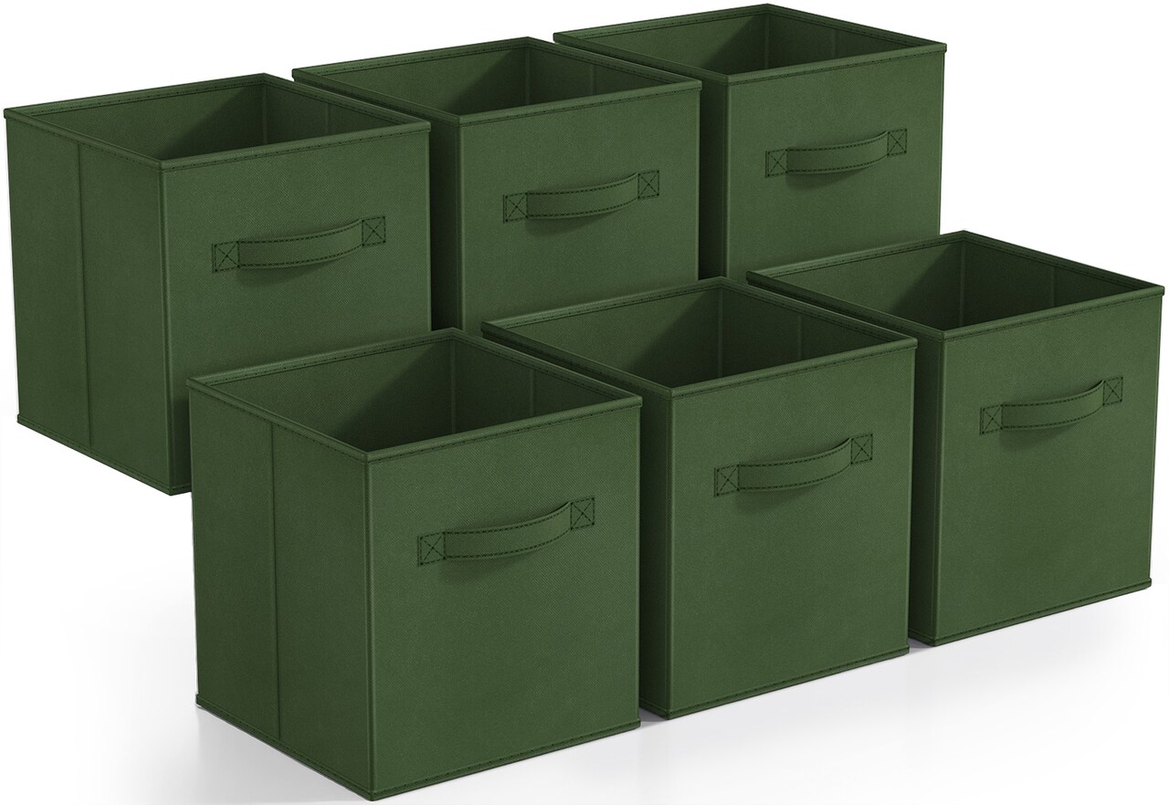 Sorbus 6 Pack 11 Inch Foldable Storage Cubes with Handles- for Organizing Home, Shelves, Nursery, Playroom, Closet and More